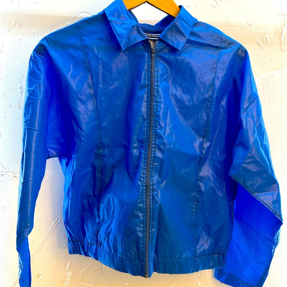 VINTAGE AVON Fashions Cropped Blue Windbreaker size 11/12